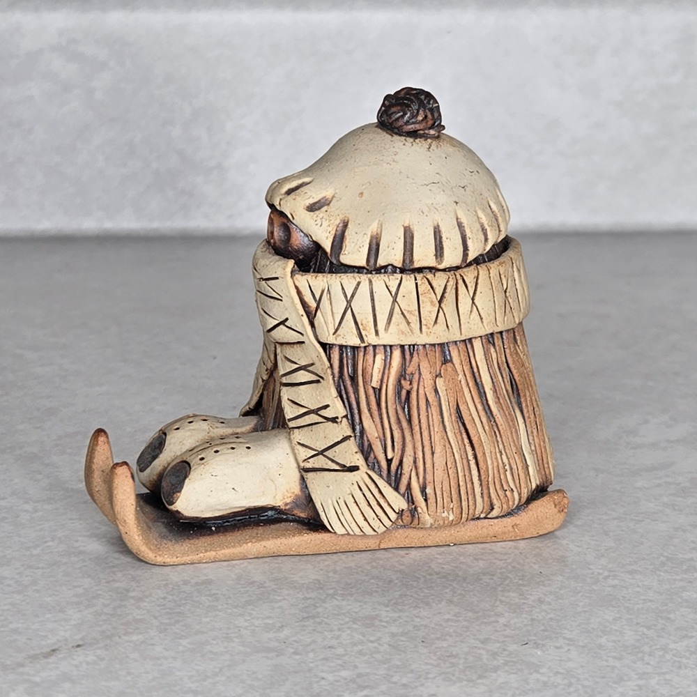 Art Pottery Folk Art Sculpture Gnome Figurine Clay Pottery Whimsical Decor - Picture 4 of 6